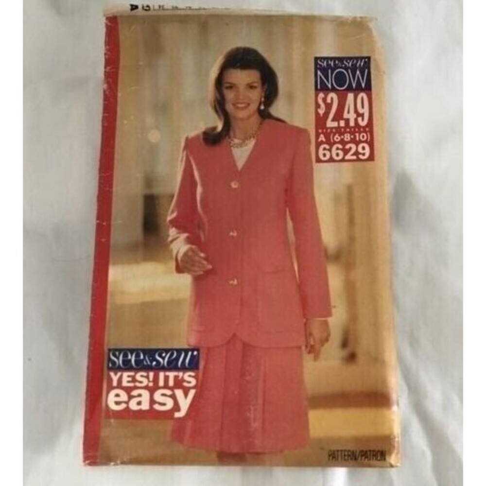 #6629 See & Sew womens suit sewing pattern size 6-10,